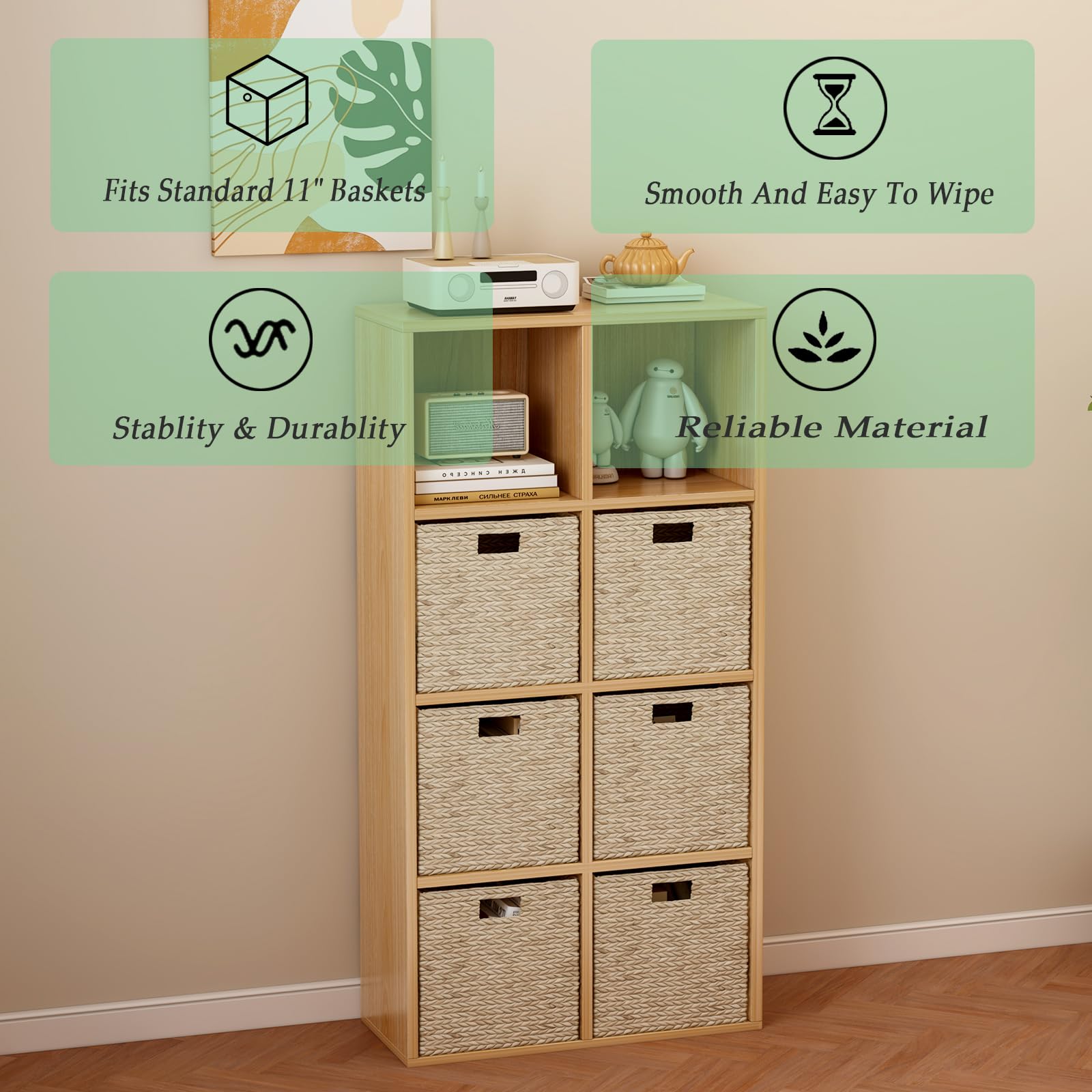 boo-co ページ　SCO-133/CW 8-Cube Bookshelf, 13.5in Storage Display w/ Removable Panels